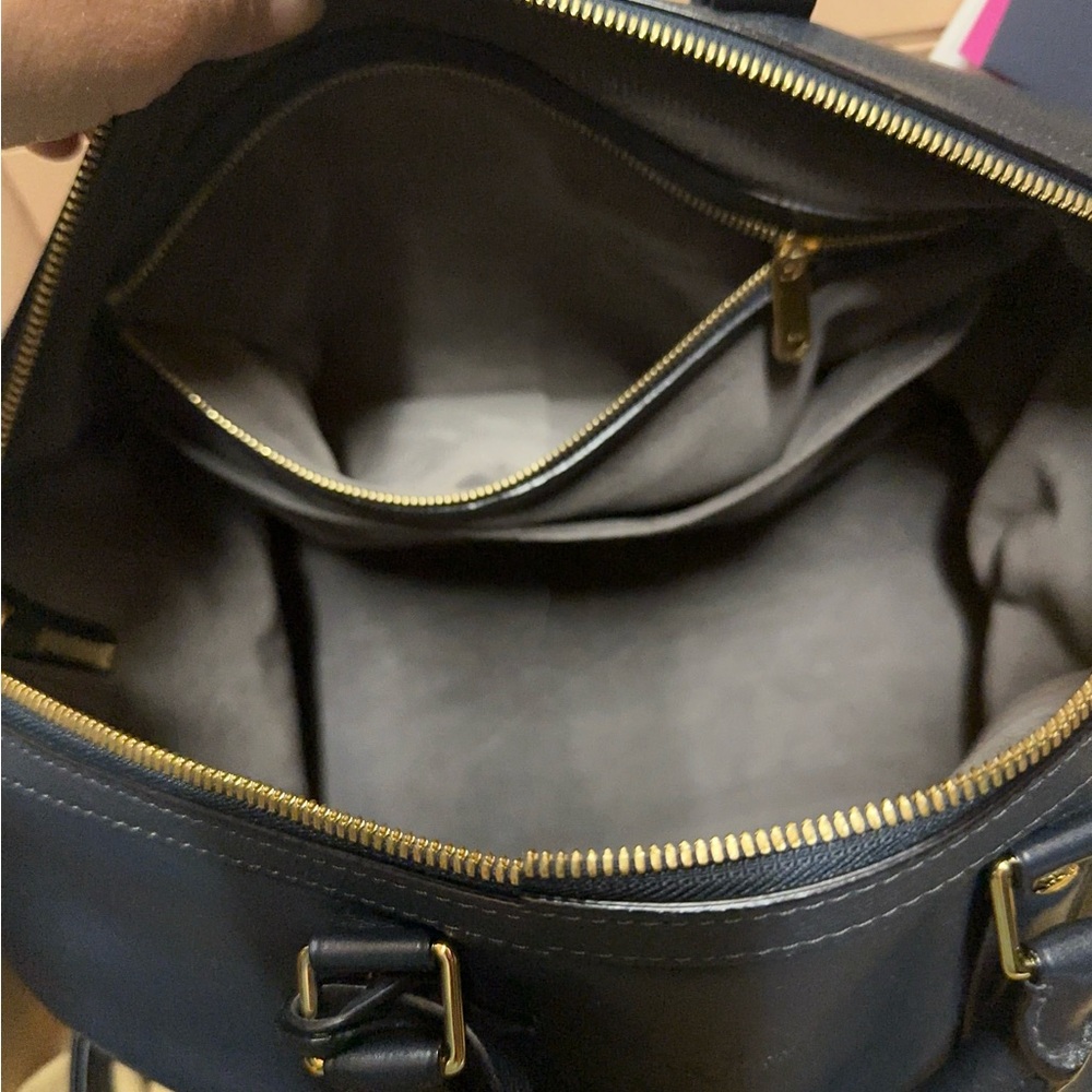 Louis Vuitton Dark Blue Leather Bag with Gold Accents Like new .Limited edision - Picture 2 of 6